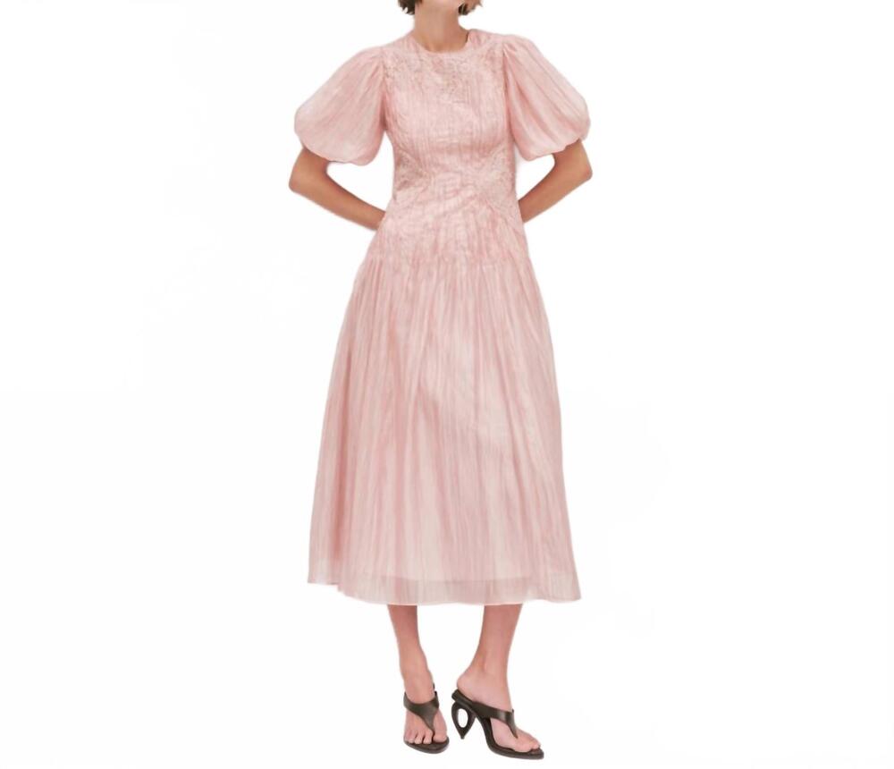 NEW AJE. ophelia lace midi dress in fawn pink